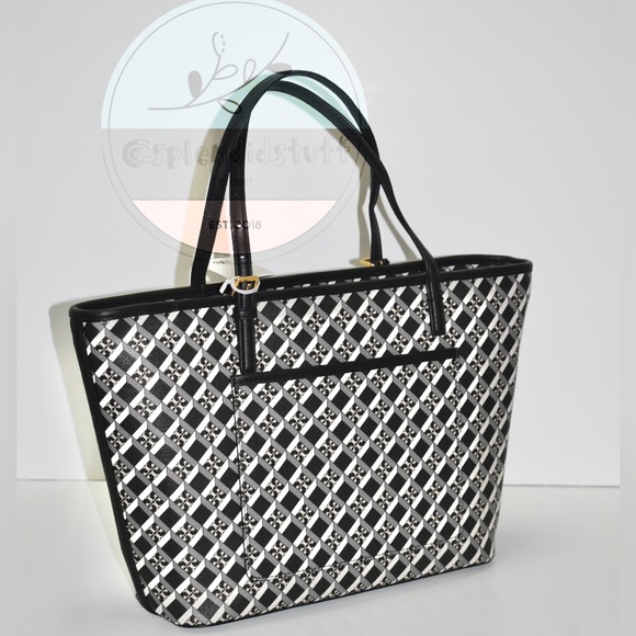 TORY BURCH Crossbody/ Tote Bag Geo Logo Zip Closure - Picture 7 of 14